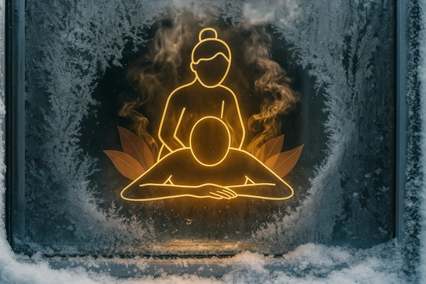 Thai-Massage im Winter in Wien: Warum Wärme, Decken und Öl besonders wichtig sind Thai-Massage im Winter in Wien: Warum Wärme, Decken und Öl besonders wichtig sind - Thai Massage Blog Artikel Titelbild